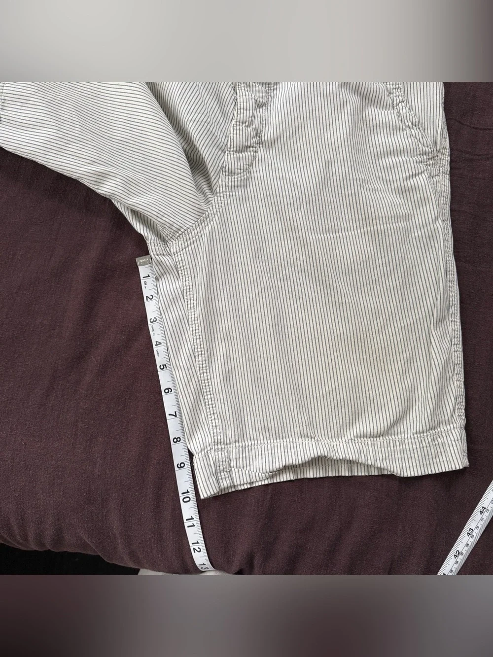 Y2K Hollister California Striped Chino Shorts Mens 31 Button Fly Preppy